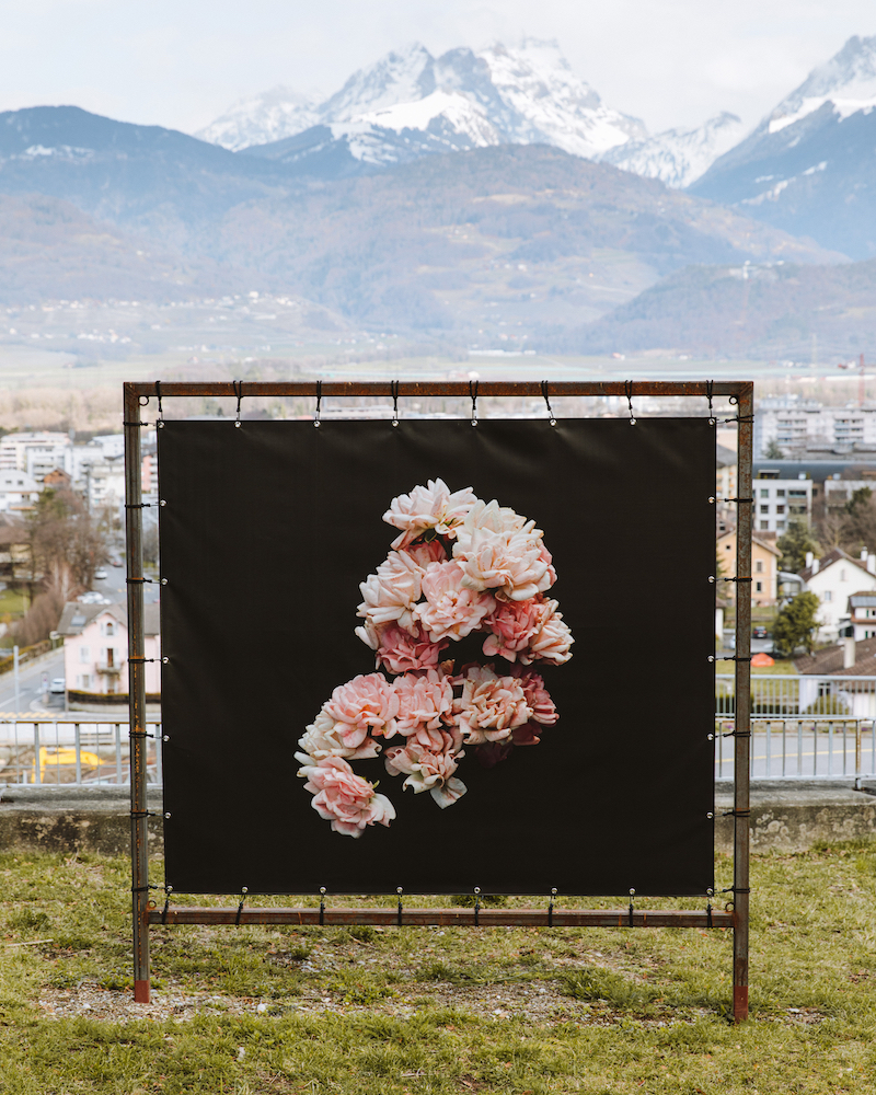 © Brigitte Lustenberger, WHAT IS LOVE, Outdoor installation / Courtesy Christophe Guye Galerie